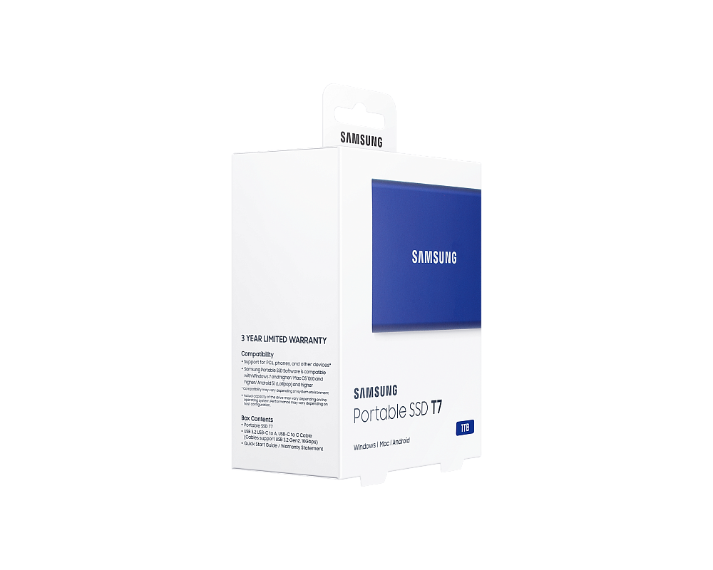 Портативный SSD USB 3.2 T7 1ТБ MU-PC1T0H (Синий)