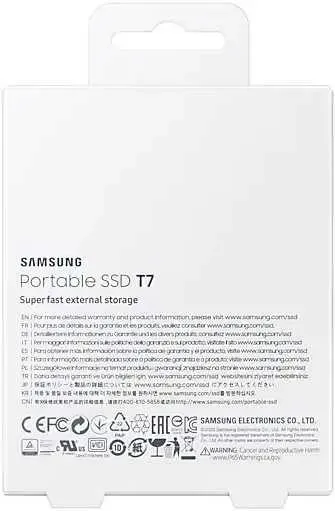 Внешний диск SSD Samsung T7 MU-PC2T0T/WW, 2ТБ, черный